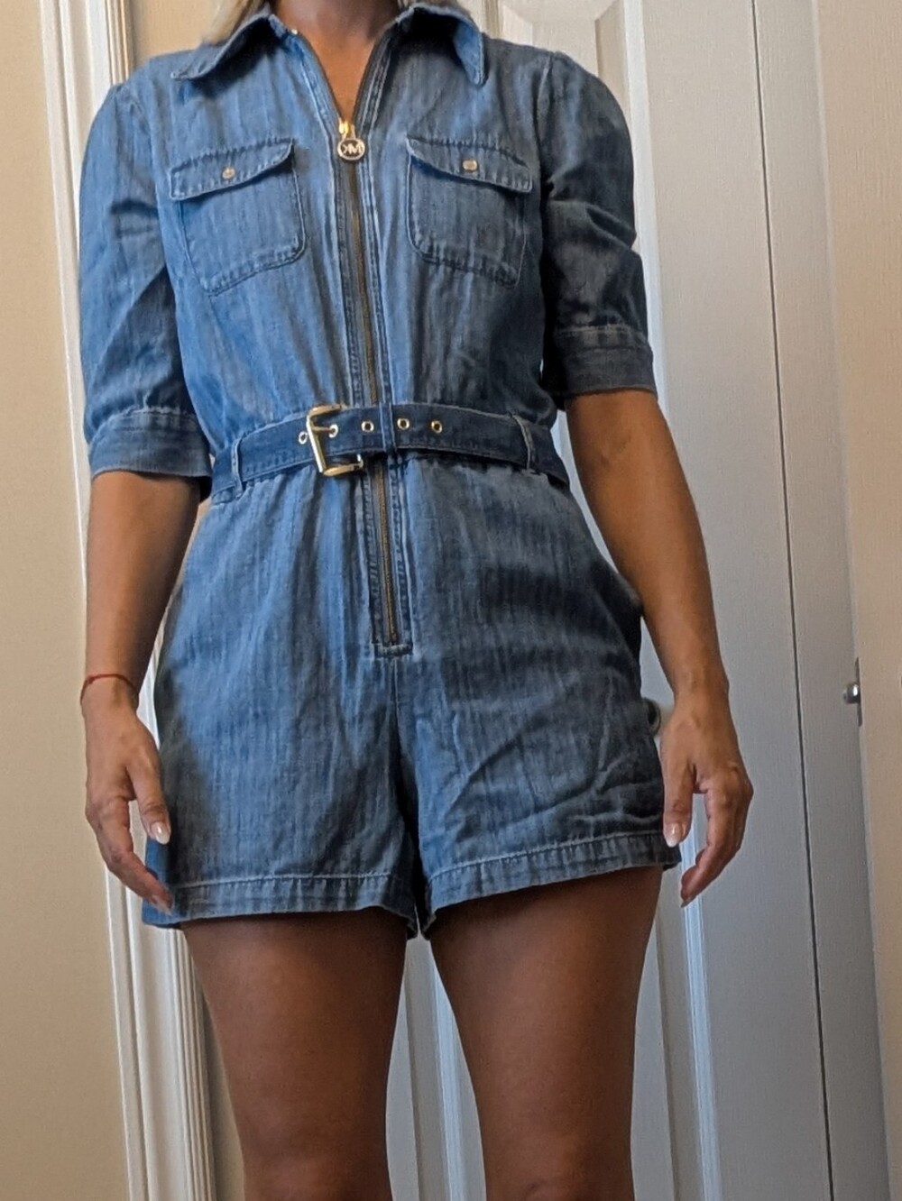 Michael Kors Denim Blue Women’s Casual Short Romper